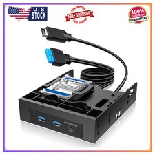 GRAUGEAR 5.25 Internal USB Hub Front Panel USB-C 20Gbps 2x USB-A Dual HDD Bays picture