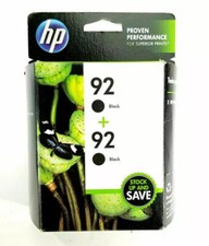 HP 92 Black Ink Cartridge Twin Combo Set C9512FN (2 x C9362WN) Sealed Foil Packs picture