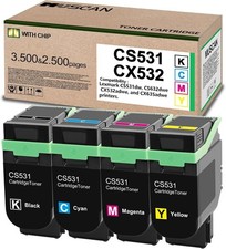 Toner Cartridges 4-Pack BCMY Chip MUSCAN CS531 CX532 Compatible With Lexmark BN picture