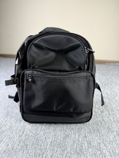 Vintage IBM ThinkPad Backpack Black Real Leather Trim Laptop Bag One Size Work picture