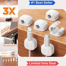 Cord Organizer Clips 6 Pack Self Adhesive Dual Spring Lock Cable Holder for picture