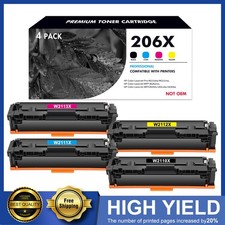 4x W2110X High Yield Toner For HP 206X LaserJet M282nw M283fdw M283cdw No Chip picture
