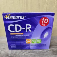 Memorex 10PK CD-R 52X 700MB 80min Discs in Cases. New Sealed picture