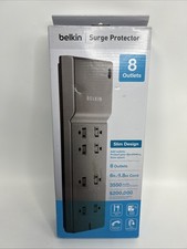 Belkin 8-Outlet Power Strip Surge Protector w/Flat Plug, 6ft Cord *NEW* picture