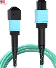 MPO to MPO Fiber Cable, 12M /40Ft OM3 Multimode M P O Cable 12 Core Strand Comp picture