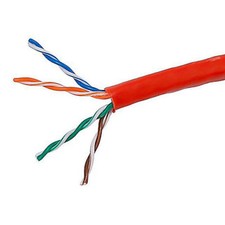 1000ft Plenum Rated Cat5e Cable UTP Solid Copper 24AWG CMP Network LAN Cable Red picture