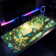 Snorlax Desk Mat, Cute Pokemon Forest Large Mouse Pad Kawaii Accessories picture