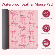 Pink Desk Mat, Large Mouse Pad Pink Bow Keyboard Mat Computer Pad, Cute Girly... picture