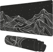 Desk Mat, Black Mountains Topographic Contour Extended Gaming Mouse Pad Large, 3 picture