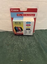 NEW HOME BUSINESS GENUINE CANON BLACK & COLOR BCI-3E 4 PACK COMPUTER INK picture