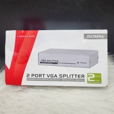 2 Port VGA Splitter 150 Mhz Resolution 1920 X 1440 New Open Box picture