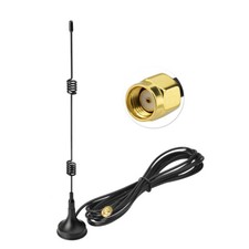 RP SMA 2.4GHz 7 dBi Wireless Wifi WLAN 5 X Range Antenna Extender + Base picture