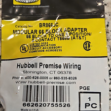 Hubbell Premise Wiring BR866JC 66 Block to RJ45 Adapter T568B 8C. Bundle of 10. picture