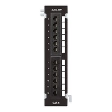 12 Port Cat6 Vertical Mini RJ45 Network Patch Panel With 89D Wall Bracket picture