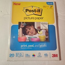 Post-it Picture Paper 20 Sheets 8.5 X 11 in.Semi Gloss 3M 7.5 ML Thick 2005 picture