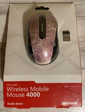 New Microsoft Wireless Mobile Mouse 4000 Pink Flowers picture