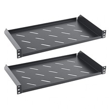 2 PCS 1U Server Rack Shelf 10 Inch Mounting Depth Vented Cantilever Tray picture