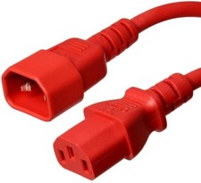 15 PACK LOT 3ft IEC C14 - C13 Red Power Cord 14AWG 15A/1875W 100-250V 1M picture
