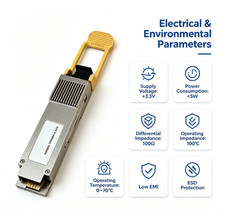 QSFP56 200G VR4 Optical Transceiver 850nm MPO12-APC OM3 OM4 MMF DDM Pluggable picture