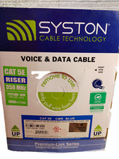 Syston Cable Technology Cat 5e Voice Fiber Data Blue Cable Communications Riser picture