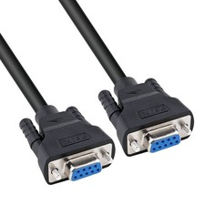 DTECH 15ft DB9 Female to Female Straight Through RS232 Serial Cable Black picture