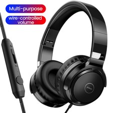 Soft Earmuffs Heaphones Over Ear Comfortable Stereo Headset Wired + Built-in Mic picture