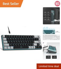 Portable 60% Mechanical Gaming Keyboard, MK-Box LED Backlit Compact 68 Keys M... picture