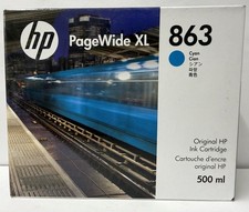 New Genuine HP 863 Cyan Ink Cartridge Box PageWide XL 3920 500ml picture