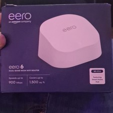 eero 6 Dual-Band Wi-Fi 6 Router, Smart Home Hub, 900 Mbps, White picture