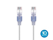 SlimRun Cat6A Ethernet Patch Cable Network RJ45 Stranded UTP 10ft White 5pk picture