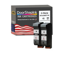 DoorStepInk Compatible Ink Cartridges for HP 45 Black 2PacK-USA picture