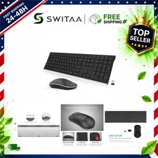 Arteck Wireless Keyboard and Mouse Combo Rechargeable Full Size Slim picture