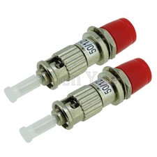 2pcs Fiber Optic Hybrid Adapter MM 50/125 FC Female-ST Male Flange Connector picture