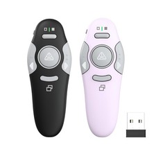 2 Pack Wireless Presentation Clicker Remote,USB Black Purple picture