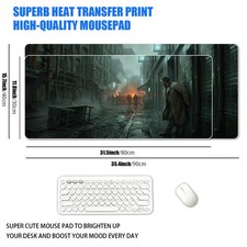 1pc XXL Plus Size Retro Detective Alley Game Mouse Pad Cold Black Movie Noir R picture