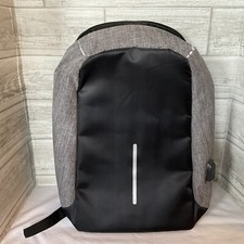 Anti Theft Backpack For Travel School Business USB Charging Port Grey And Black picture