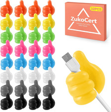 32-Pack Thumbs-Up Self-Adhesive Hooks � Multi-Use Cable & Cord Organizers for Ho picture