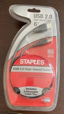 USB 2.0 High-Speed Cable 6'- Staples NEW AND UNOPENED Package SEALED picture