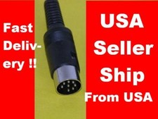 CableOnSale 2PCS 8-PIN MALE DIN MICROPHONE MIKE IN-LINE CONNECTOR PLUG picture