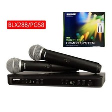 New Shure Microphone BLX288/PG58 Handheld Wireless w/2pcs Mic Wireless System picture