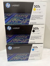 Genuine HP 507A 3 Set OEM LaserJet Toner Cartridges Black/Yellow/Cyan CE400-2 NB picture