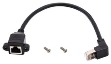 Cat 6 Ethernet Cable 90 Degree down Angle RJ45 Male to Female Shielded Ethernet picture