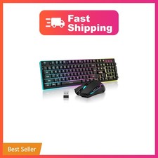 RedThunder K10 Wireless Gaming Keyboard and Mouse Combo, LED Backlit Recharge... picture
