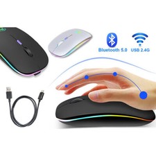 Wireless mouse Bluetooth RGB Rechargeable Ergonomic gaming laptop mouse picture
