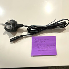 UK 3-Pin Plug (BS1363) to Figure 8 C7 Female Power Cable Black 1-4ft picture