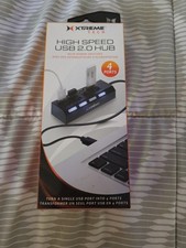 Xtreme Cables 4 Port High Speed USB 2.0 Hub with Short Cable B90 picture