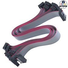 IDC Ribbon Cable 16P-30CM Grey 16 Pin Female-Female 2.54mm 6 Pcs picture
