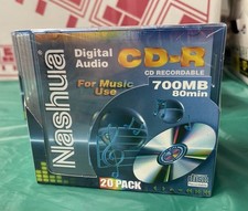NASHUA Digital Audio CD-R 700MB 80 Minute Compact Disc Recordable 20 Pack Sealed picture