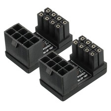 ATX 8 Pin Female to 8Pin Male 180 Degree Angled Power Adapters 2Pcs picture
