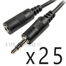 25 Pack Lot - 50ft 3.5mm Stereo Audio Extension Cable Male to Female M/F MP3 1/8 picture